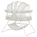 Dream On Me Karley Bassinet, Award Winner Lightweight Travel Baby Bassinet, Foldable Bedside Sleeper, Adjustable Double Canopy, Spacious Design, Soft Fabric, Storage Basket – Cool Gray