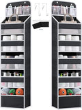 Over the Door Organizer Storage - 5 Tier Hanging Storage shelves Door Organizer with Pockets, Anti Tilt 44 lb Load Behind Door Organizer for Bedroom,Nursery,Bathroom,Kitchen,Dorm,Shoe - 1 Pack, Black