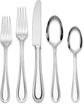 Lenox Silverware Set, Ashbridge 80-Piece Flatware Set, Service For 12, Rust Resistant 18/10 Stainless Steel, Dishwasher Safe, Knives Spoons And Forks Sets, Home And Kitchen Utensils (Silver, 80 Piece)