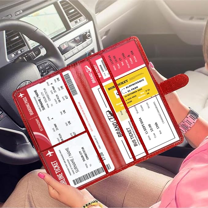 Car Registration and Insurance Card Holder - Leather Vehicle Glove Box Automobile Documents Paperwork Wallet Case Organizer for ID, Driver's License, Key Contact Information Cards