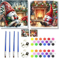 NEGEKFKX 2 Pack Gnome Paint by Numbers Kit for Adults Beginner with Framed,Christmas Easy Adult Paint by Number Kits on Canvas DIY Painting for Beginners Art by Numbers for Home Wall Decor 10x10 Inch