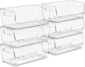 Sorbus Stackable Storage Bins Open Front, Clear Stackable Storage Bins, Pantry Bins for Storage and Organization, Acrylic Stackable Bins for Kitchen, Clear Pantry Organizer Bins (Small Wide 6 Pack)
