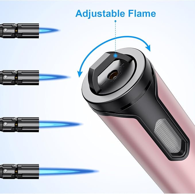 TOPKAY Torch Lighter Refillable Butane Lighter Long Flexible Neck Multipurpose Lighter for Candles Grill BBQ Fireplaces Kitchen Camping (No Prefilled)