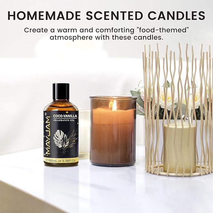 Coco-Vanilla Fragrance Oil Essential Oil, MAYJAM 3.38FL.OZ Coconut Vanilla Oil for Diffusers for Home, Long Lasting Scented Oils for Soap Candle Making - 100ML