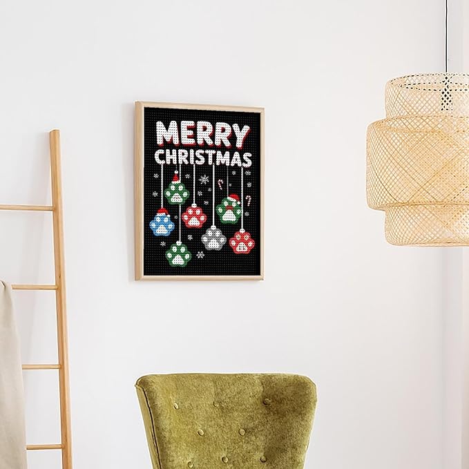 AIVKIEJK Diamond Painting Kits for Adults - Merry Christmas Paw Painting DIY 5D Full Drill Diamond Dots Paintings with Diamonds Gem Art and Crafts Home Decor 16"x20"
