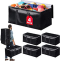 StoreHappily Heavy-Duty & Extra Capacity Moving Bags with Backpack Straps, Storage Totes with Double Zipper & Strong Handles, Packing Bags Alternative to Moving Boxes, Moving Supplies (4 Pack, Black)