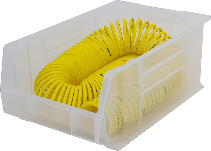 Akro-Mils 30281 Super-Size AkroBins Plastic Storage Bins, Space-Saving Stackable Bins for Garage, Classroom, Warehouse Organization, 20" L x 12" W x 8" H, Clear, 3-Pack