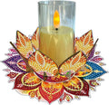 5D DIY Diamond Art Painting PVC Flower Candle Holders Tealight/Tea Light/Votive Candle Holder, for Table Centerpiece Home Décor Party Wedding Dinning-Flower-8