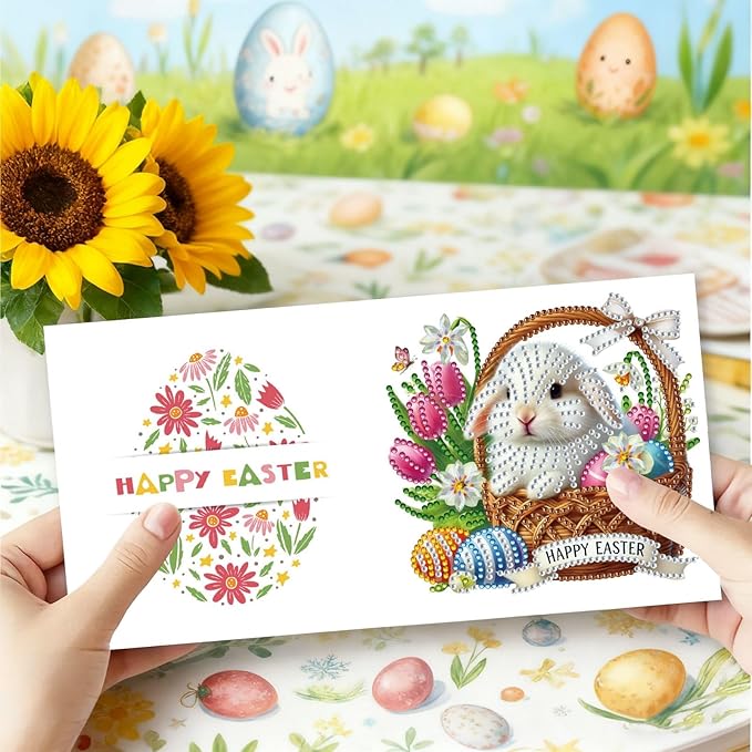 DoxQcs 5D Diamond Art Painting Greeting Cards Kit, DIY Cards for Blessings Congratulations Gifts, Greeting Card Set for Birthday Thanksgiving Day Christmas Halloween-2PCS-3
