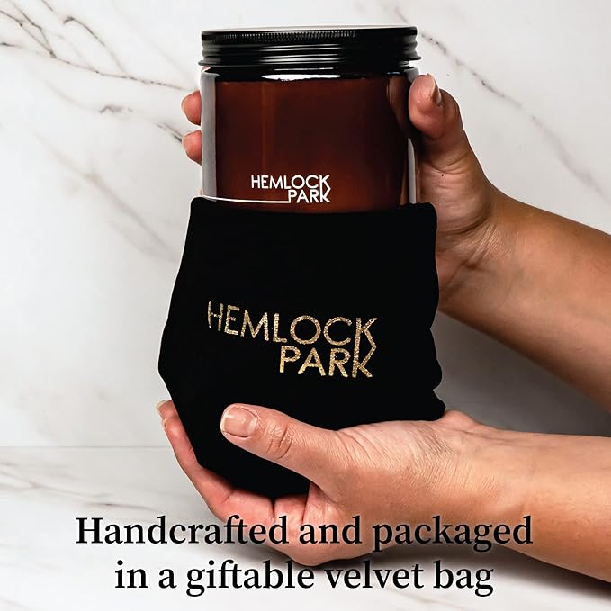 Hemlock Park Crackling Wood Wick Candle Handcrafted with Natural Coconut Wax (Large 16 oz, Foxtail Fir)