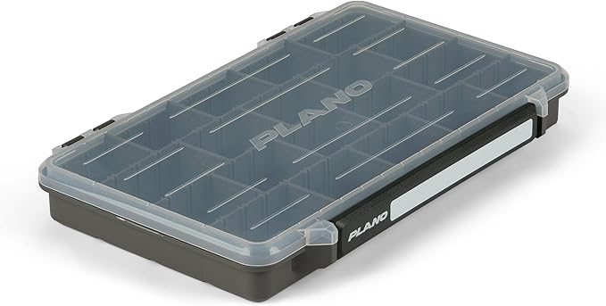 Plano StowAway 3700 Stow Tackle Box, with Corrosion-Preventive Rustricor, Single Latch Design, Transparent DuraView Lid, Stackable Storage for Fishing Bait, Lures and Gear