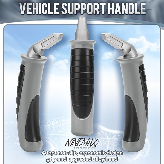 NINEMAX Car Door Handle for Elderly Car Handle Assist Support, Auto Grab Handles, Portable Car Door Cane for Seniors, Handicap (Black, Grey 1 pc)