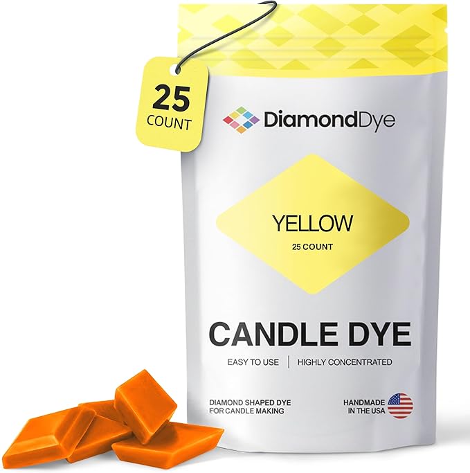 Yellow Candle Dye - Made in The USA - Premium Colorants - Highly Concentrated - Popular Colors for Paraffin or Soy Wax - Great for Professionals or Hobbyist - 25 Dye Chips
