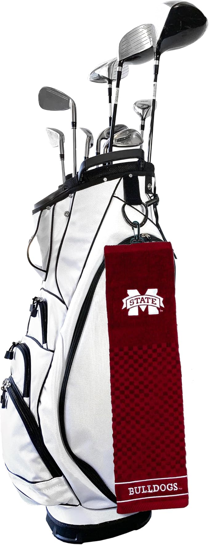 Team Golf NCAA Mississippi State Bulldogs Embroidered Golf Towel Embroidered Golf Towel, Checkered Scrubber Design, Embroidered Logo