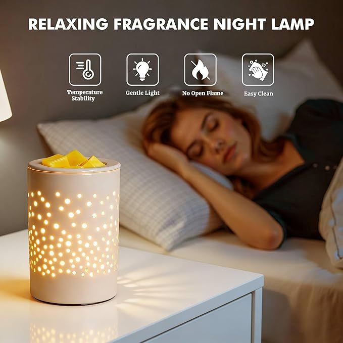 Bobolyn Ceramic Electric Wax Melt Warmer Candle Warmer Lamp Melt Wax Cube Melter Fragrance Warmer- Ideal Gift for Wedding, Spa and Aromatherapy