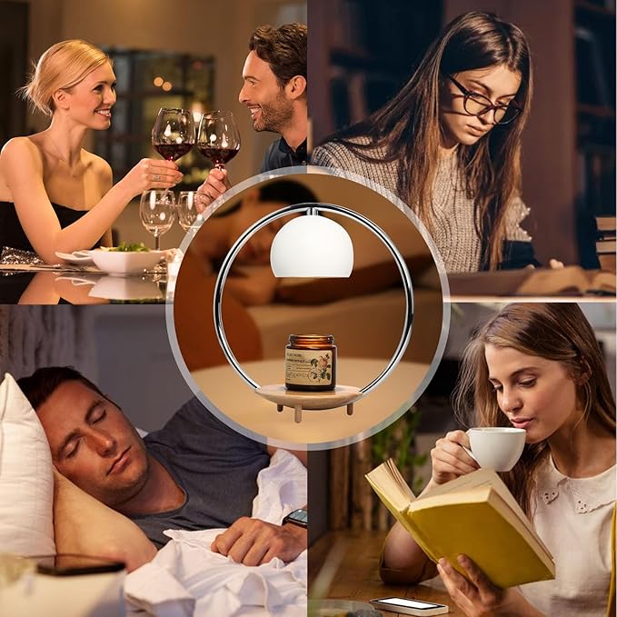 Candle Warmer Lamp with Timer & Dimmer, Electric Candle Warmer Light for Jar Candles Burner, Dimmable Wax Melts Warmer for Bedroom Home Decor, Modern Candle Melter Heater Gifts for Mom