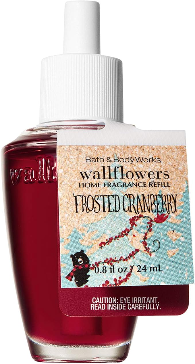 Bath and Body Works Wallflowers Home Fragrance Refill 0.8 Fluid Ounce [2018 Edition] (Frosted Cranberry)
