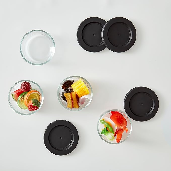 DURA LIVING 8-Piece Glass Food Storage Containers Set (4 Containers + 4 BPA-Free Lids) | 1-Cup, Leakproof | Microwave, Freezer, Oven & Dishwasher Safe | Ideal for Meal Prep & Pantry Organization