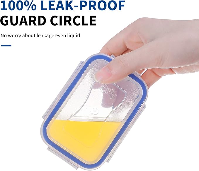 KIGI Small Food Storage Containers with Airtight Lids, 4-Sided Locking Lids, Reusable BPA-Free Plastic, Leakproof for Snack, Lunch, Meal Prep, Portion Control & Purees, 6 oz / 0.75 Cup, 8 Piece Set