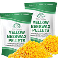 Yellow Beeswax Pellets 2lb (1lb in Each Bag), Pure, Natural, Cosmetic Grade, Organic, Bees Wax Pastilles, 3X Filtered, Great For Candle Making, Soaps, DIY Lip Balms, Lotions By White Naturals