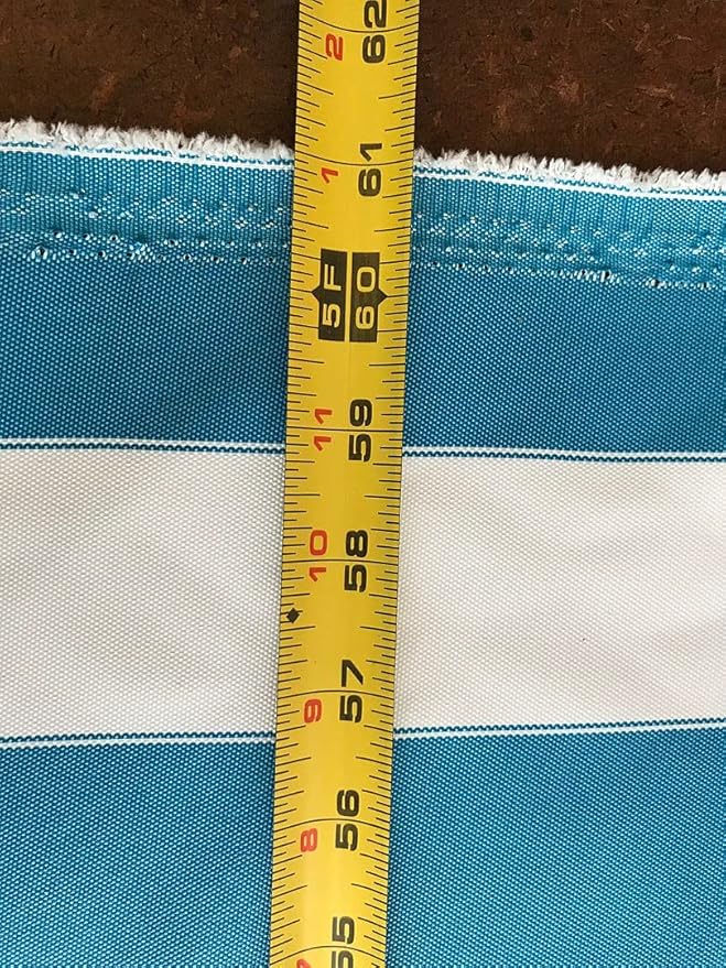 Mybecca Stripe Canvas Marine Fabric 600 Denier Indoor/Outdoor Blue/White (5 Yards)