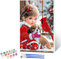 NAIMOER Christmas Cardinal Paint by Numbers Kits for Adults Beginner with Wooden Framed, Color by Numbers on Canvas Painting Kits for Adults, Easy Paint DIY Acrylic for Home Wall Decor 8X12 Inch