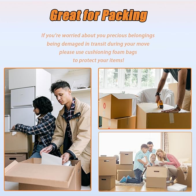 16'' x 20'' Large Cushion Foam Pouches, 25Pcs Foam Wrap Pouches for Extra Protect Fragile Items, Cushioning Packing Foam Pouches for Shipping, Moving and Storage