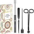 4 in1 Candle Accessory Set - Wick Trimmer, Candle Snuffer, Wick Dipper, Candle Lighters-Stainless Steel Care Kit for Candle Lover