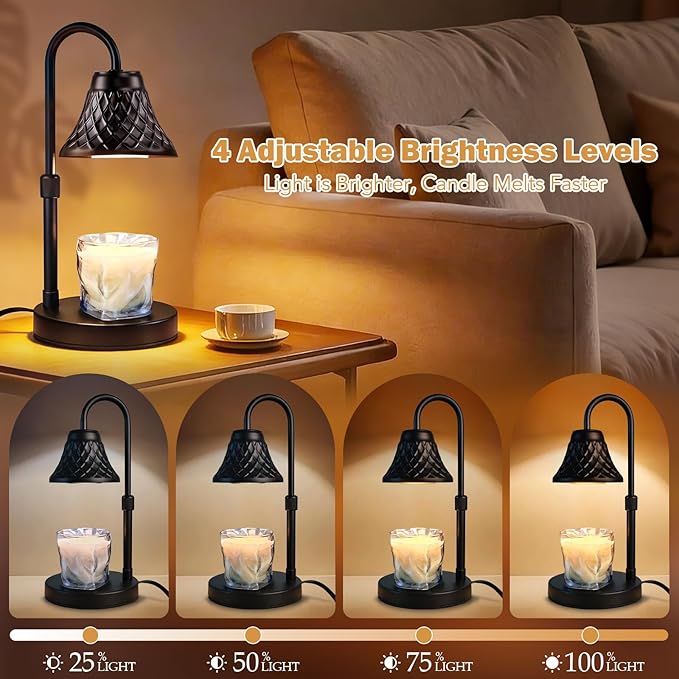 Banbanda Adjustable Candle Warmer Lamp with Timer: Birthday Gifts for Women fits All Candle Jar Home Decor - Wax Warmer for Scented Wax Gifts for Women