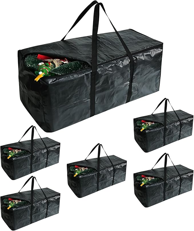 Demao Black Large Moving Bags-6 Pack,Heavy Duty Storage Bag with Handles & Zippers,Foldable Moving Tote Storage Boxs for Clothes,Relocation,College Dorm & Travel Storage-Moving Essentials