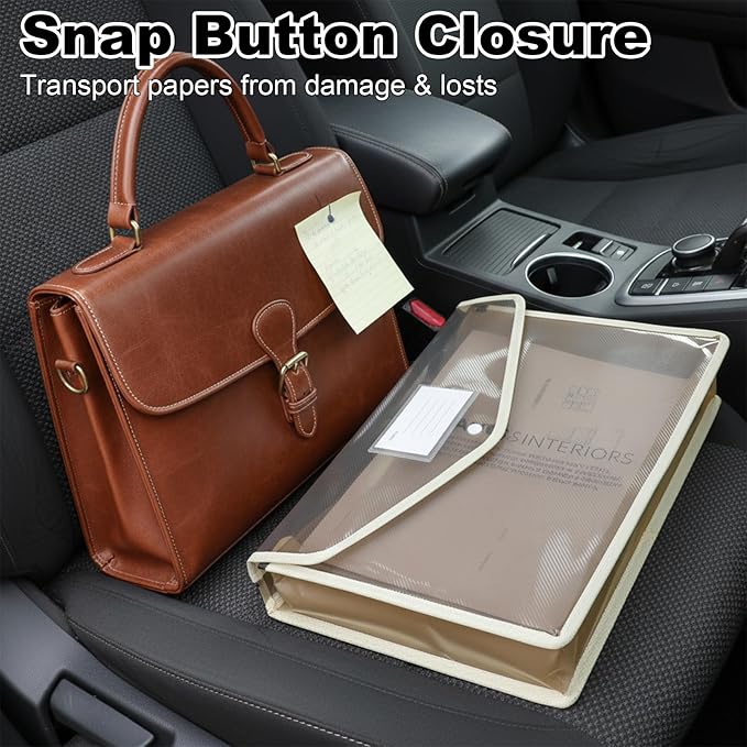 10 Pcs Plastic Expanding File Folders with Snap Closure Transparent Document Organizer Holder for A4/Letter Size Capacity 9 Vibrant Colors Waterproof Tear Resistant