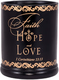 Elanze Designs Faith Hope Love Ceramic Stoneware Electric Large Jar Candle Warmer