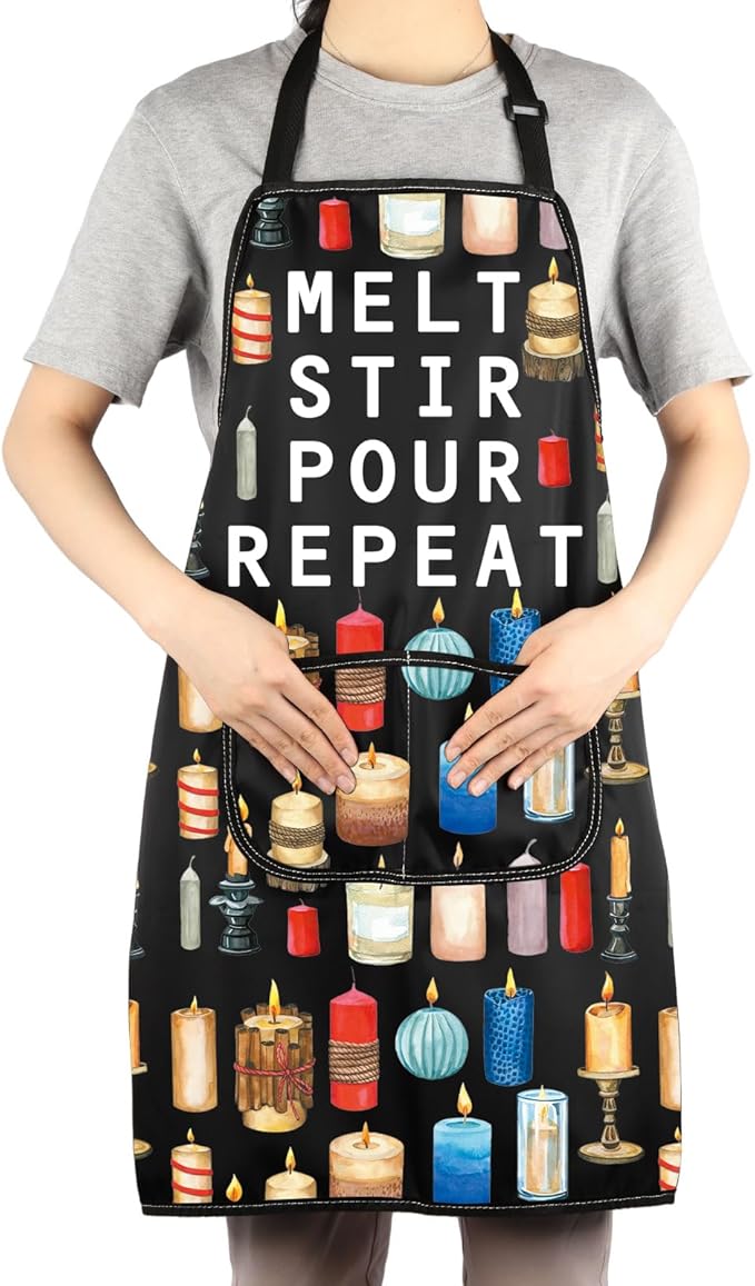 JNIAP Candle Making Apron Candle Lover Gift Candle Maker Gift Crafter Apron Candle Lady Apron Melt Stir Pour Repeat Gifts