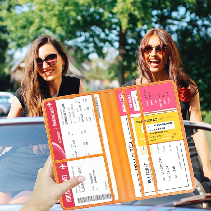 Car Registration and Insurance Card Holder - Leather Vehicle Glove Box Automobile Documents Paperwork Wallet Case Organizer for ID, Driver's License, Key Contact Information Cards - Men&Women