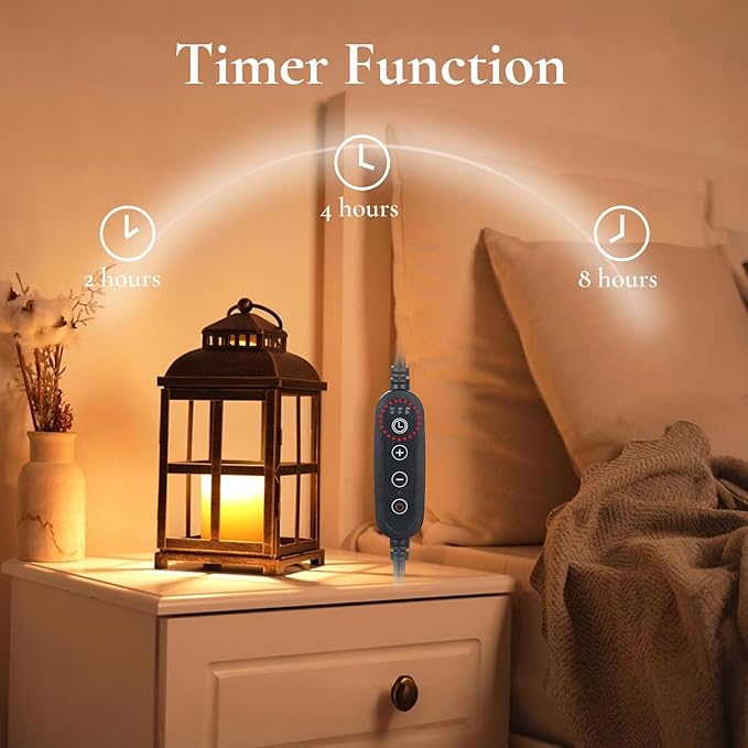 Candle Warmer Lamp with Timer: 11" Farmhouse Large Candle Warmer Lantern for 3 Wick Jar Candles Black Rustic Home Decor Electric Dimmable Wax Melter