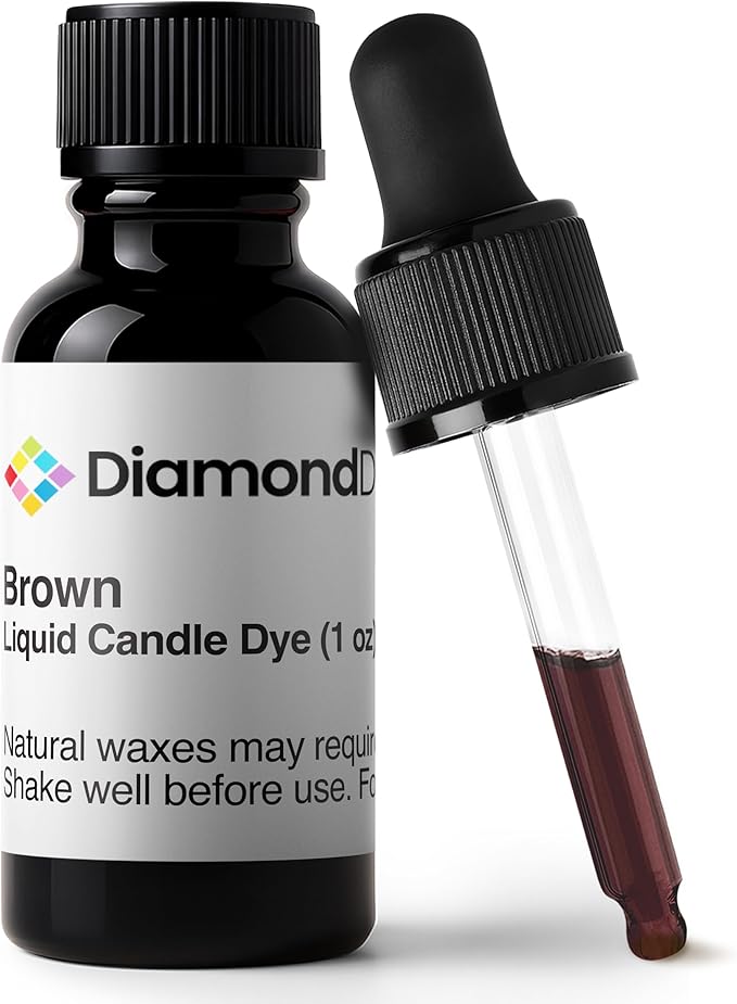 Brown Liquid Candle Dye (1 oz) - Made in the USA - Safe and Easy to Use - Pure and Simple Ingredients - Candle Making Supplies for Soy, Paraffin, Palm or Gel Wax - 10 Vibrant Colors to Choose from