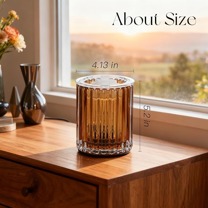 Candeldo Wax Melt Warmer with Timer: Wax Melter for Scented Candle Electric Glass Candle Burner with 2 Light Bulbs Housewarming New Home Decor for Women
