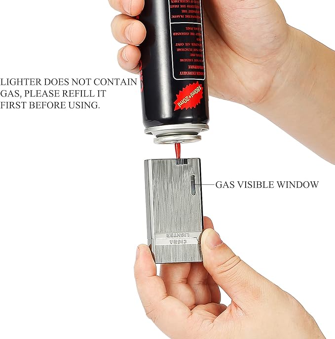 Yeuligo 2 Pack Double Flame Torch Lighters, Classic Pocket Lighters with Visible Window, Adjustable Jet Torch Lighter, Refillable Butane Lighter for Men and Women (Brushed Grey)