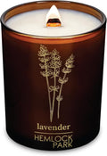 Hemlock Park Amber & Gold Wood Wick Candle Handcrafted with Natural Coconut Wax (Standard 7.2 oz, Lavender)