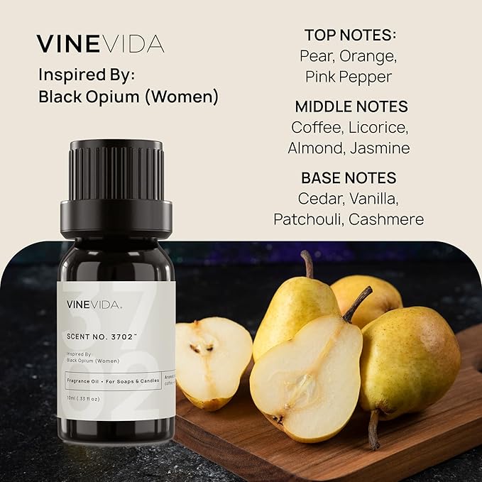 VINEVIDA [0.33 Oz] Inspired by: Black Opium (Women); Fragrance Oil for Candle Making and Soap Making - Premium Candle Scents for Soy Candles