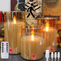 JMTONE Two Months Rechargeable Flameless Candle, Auto Switch On/Off, Rechargeable Glass Candle with Motion Sensor and Remote, Ideal Kids Adults for Home Living Room Decor, Ideal Gift for Women