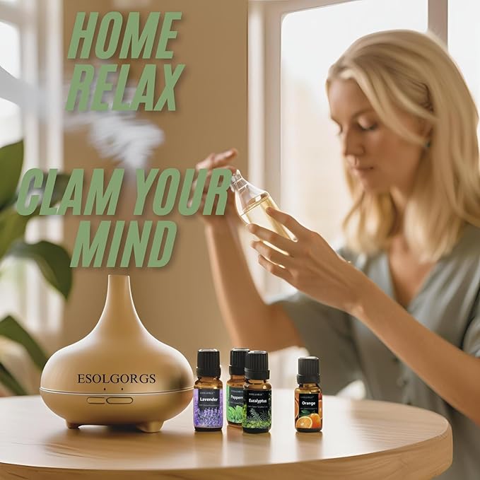 Essential Oils Set - 6 Blends for Diffusers, Aromatherapy Gift Set,Home Care, Candle Making Scents, Humidifiers,- Peppermint, Tea Tree, Lavender, Eucalyptus, Lemongrass, Sweet Orange (10mL)