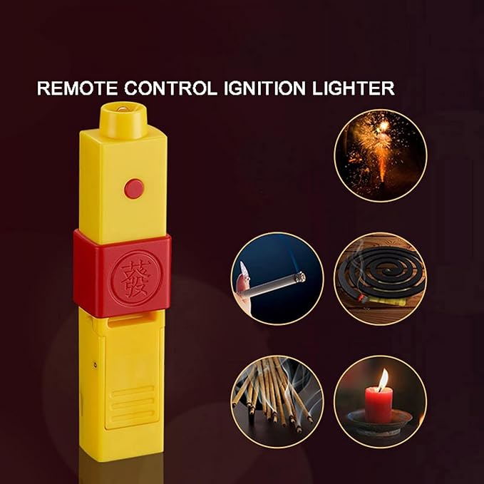 USB Charging Remote Control Lgnition Lighter with Lights, 10M Effective Distance, Flameless Ignition, Electric Lighter for Candle, Camping, Survival, Kitchen