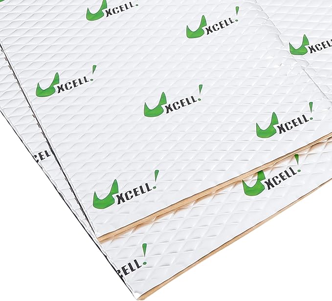 uxcell 2pcs 80mil 5sqft Car Sound Deadener Heat Insulation Mat Butyl Pad Damping Self Adhesive Deadening Material Door Roof Floor Automobile Sound Barrier