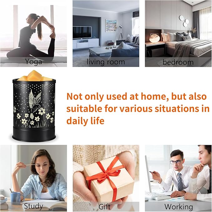 nawaza Hummingbird Metal Wax Melts Warmer, 2-in-1 Electric Fragrance Candle Wax Melter and Wax Cubes Aromatherapy Essential Oil Burner with LED Light for Home Office Room Bedroom and Home Décor
