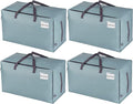 VENO 4 Pack Extra Large Heavy Duty Moving Bags with Wide Opening & Reinforced Handles, Reusable Storage Tote Bags with Strong Zippers for Clothes, College Dorm Essentials & Moving Supplies