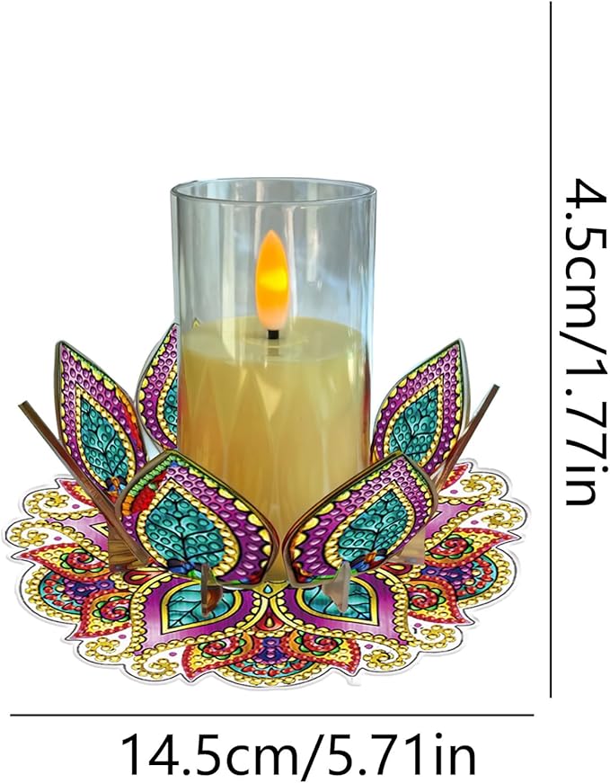 5D DIY Diamond Art Painting PVC Flower Candle Holders Tealight/Tea Light/Votive Candle Holder, for Table Centerpiece Home Décor Party Wedding Dinning-Flower-2