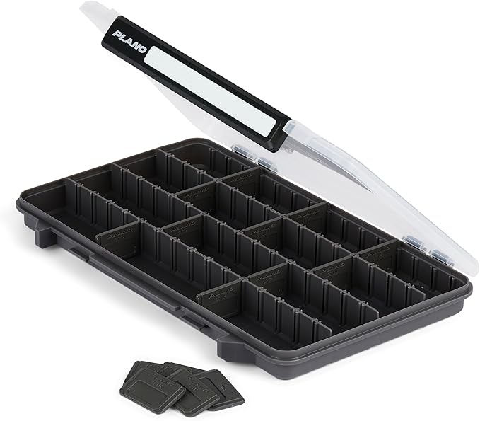 Plano StowAway 3700 Thin Stow Tackle Box, with Corrosion-Preventive Rustricor, Single Latch Design, Transparent DuraView Lid, Stackable Storage for Fishing Bait, Lures and Gear