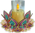 5D DIY Diamond Art Painting PVC Flower Candle Holders Tealight/Tea Light/Votive Candle Holder, for Table Centerpiece Home Décor Party Wedding Dinning-Flower-2