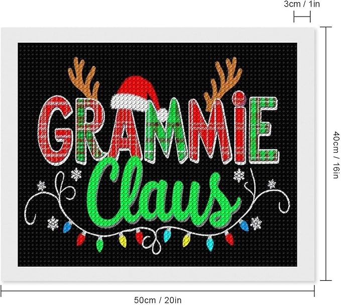 AIVKIEJK Diamond Painting Kits for Adults - Grammie Claus Grandma Christmas Xmas Painting DIY 5D Full Drill Diamond Dots Paintings with Diamonds Gem Art and Crafts Home Decor 16"x20"